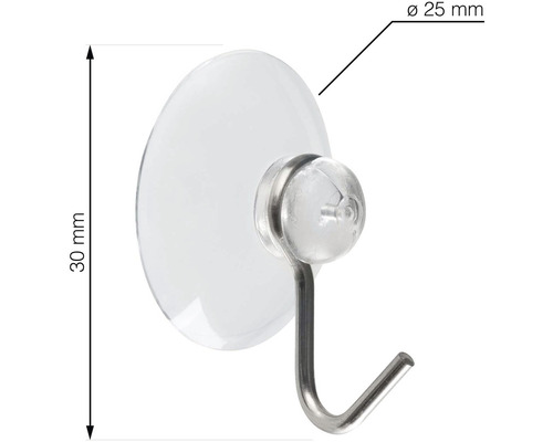 Háček s přísavkou, průměr 25 milimetrů, délka 30 milimetrů