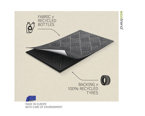 Rohožka z recyklovaných lahví a pneumatik