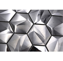 Kovová mozaika HXM 40SB šestihranná 3D ocel titan lesklá 25,7x29,7cm