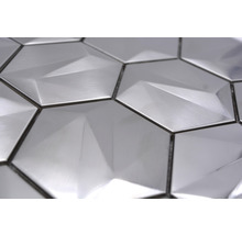 Kovová mozaika HXM 40SB šestihranná 3D ocel titan lesklá 25,7x29,7cm