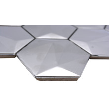 Kovová mozaika HXM 40SB šestihranná 3D ocel titan lesklá 25,7x29,7cm