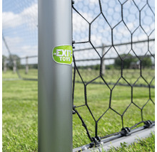 Detail fotbalové branky s logem Exit Toys