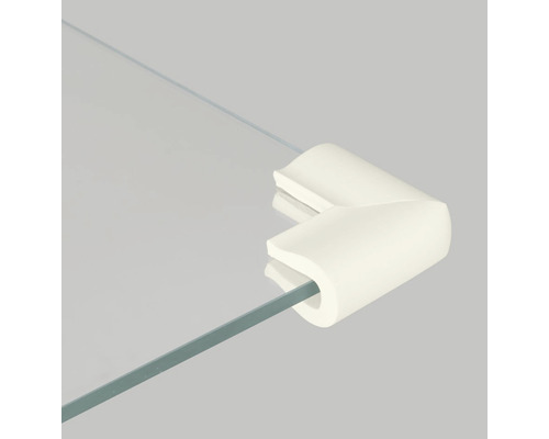 Pěnová ochrana rohů připevněná ke skleněné desce