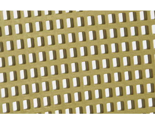 Detail perforovaného plechu s obdélníkovými výřezy