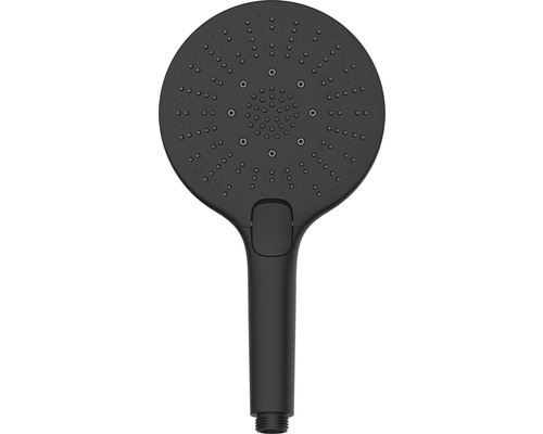 Černá sprchová hlavice s rukojetí