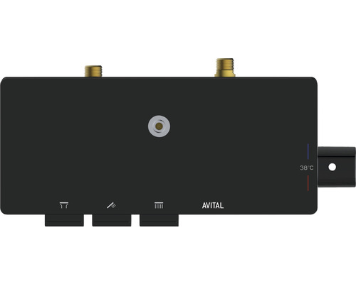 Sprchová baterie Avital v černé barvě s ukazatelem teploty