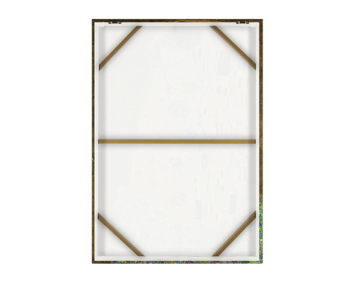 Zadní strana plátna s dřevěným rámem