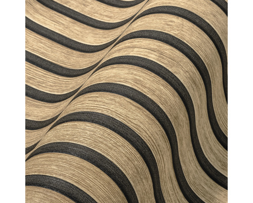 Tapeta s dřevěnou strukturou a vlnitým vzorem