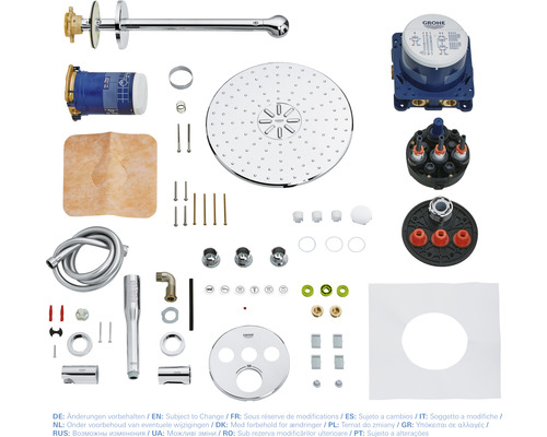 Komponenty sprchového systému Grohe Rainshower