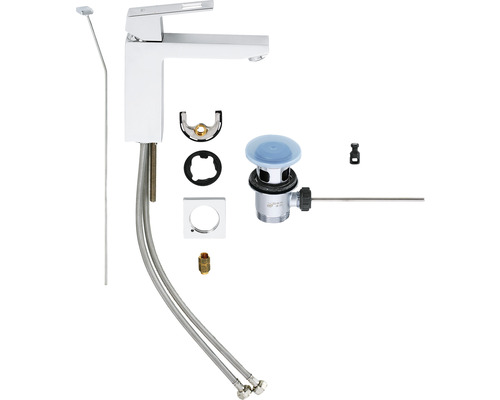 Umyvadlová baterie s odtokovou soupravou a příslušenstvím