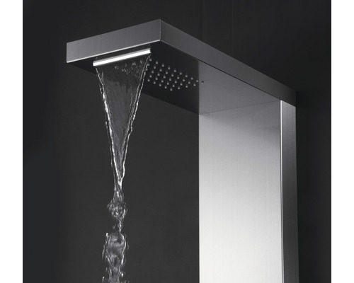 Nerezový sprchový panel s proudem vody