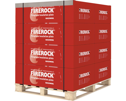 Paleta izolačních desek FireRock pro krby z kamenné vlny