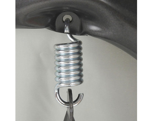 Detail ocelového pružinového závěsu