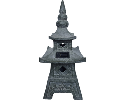 Dekorativní zahradní lucerna ve tvaru pagody se solárním panelem pro osvětlení