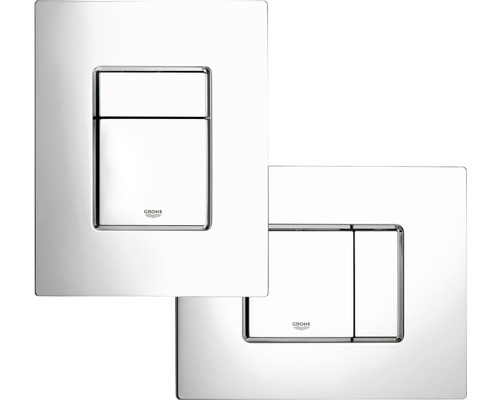 Dvě ovládací desky pro WC splachování s logem Grohe