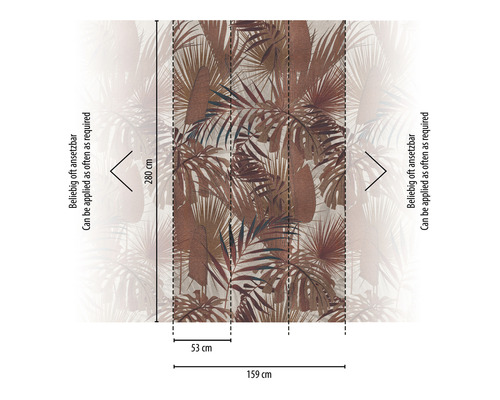 Tapetový panel se vzorem listů a rozměry
