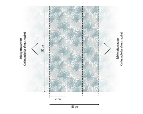 Tapeta s palmovým vzorem a rozměry