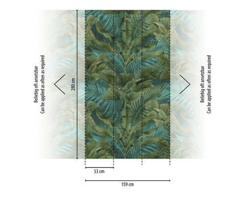 Tapeta s motivem džungle, rozměry: 280 cm výška, 159 cm šířka