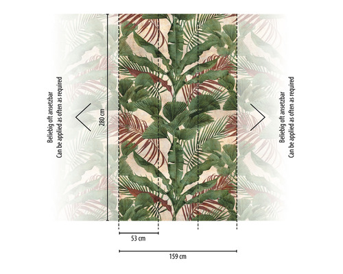 Fototapeta s tropickým rostlinným vzorem a rozměry