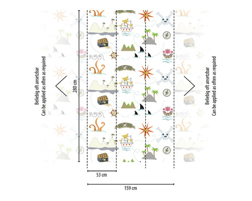 Tapeta s pirátskými motivy a rozměry
