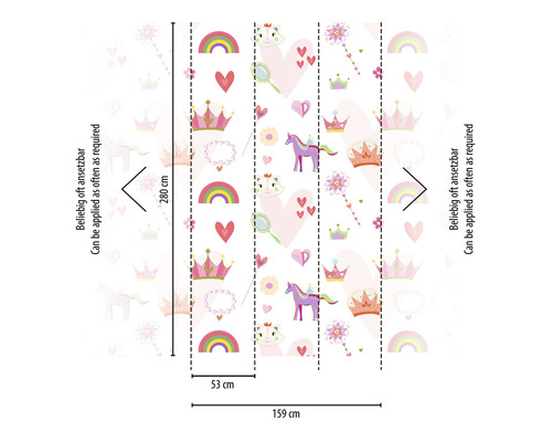 Vzor tapety s pohádkovými motivy, šířka raportu 53 cm