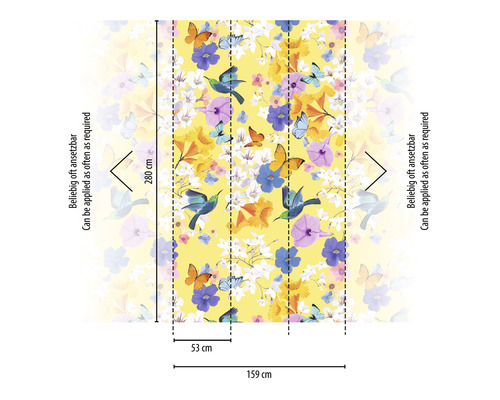 Tapeta s květinovými, motýlími a ptačími vzory a rozměry