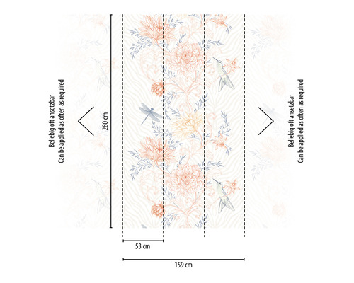 Rozměry tapety s květinovým vzorem