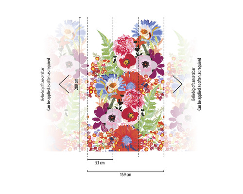 Rozměry fototapety s květinovým vzorem