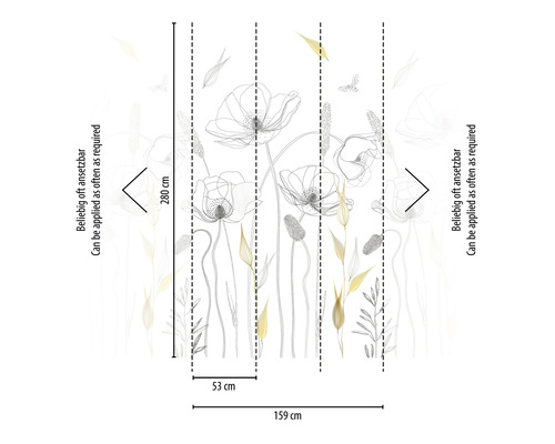 Papírová fototapeta s květinovým vzorem a rozměry