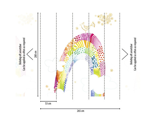 Foto tapeta s motivem duhy a rozměry.