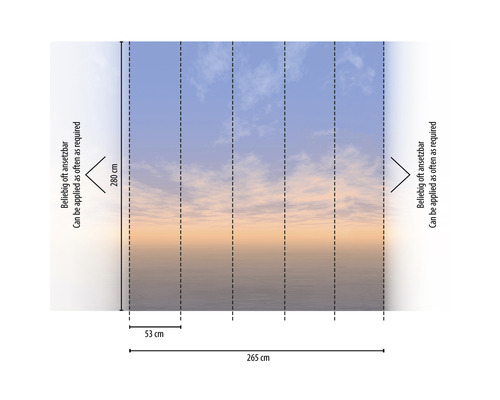 Fototapeta s motivem oblohy a rozměry