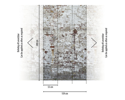 Fototapeta se vzorem cihel a rozměry.