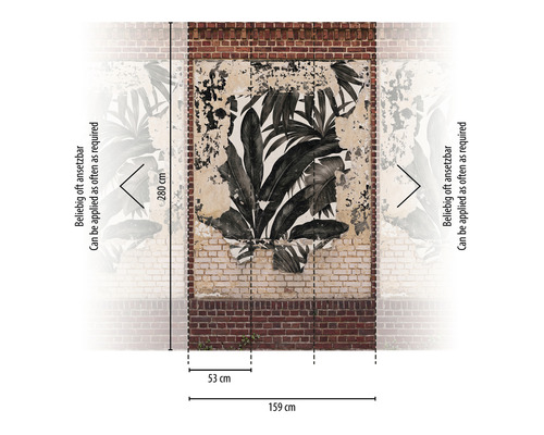 Foto tapeta s rostlinným vzorem, velikost 280 x 159 centimetrů