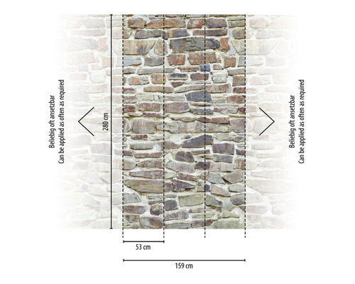 Fototapeta se strukturou kamenné zdi a rozměry