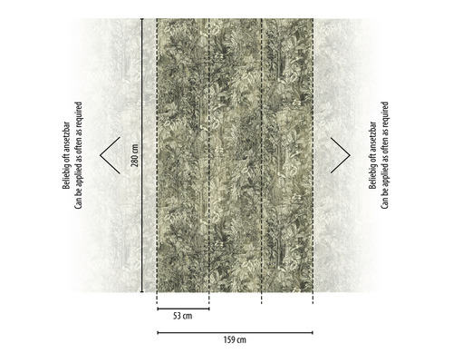 Vzor tapety s rostlinným motivem a rozměry