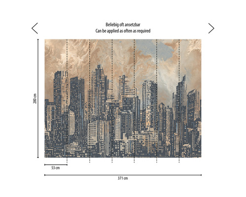 Nástěnná malba s motivem panorámy a rozměry