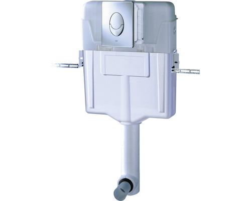 WC splachovací nádržka pro montáž na stěnu s ovládací deskou