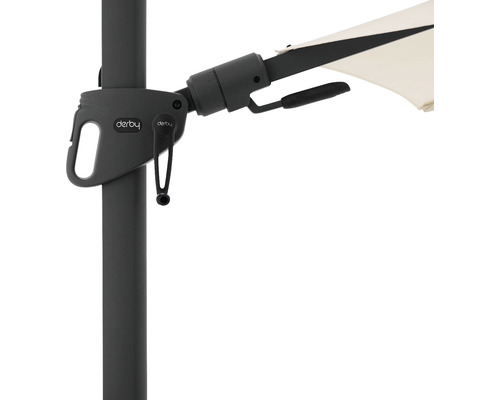 Logo Derby na mechanismu slunečníku