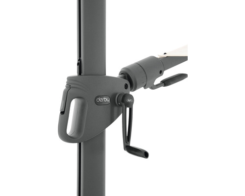 Detailní pohled na slunečník Derby s klikovým mechanismem