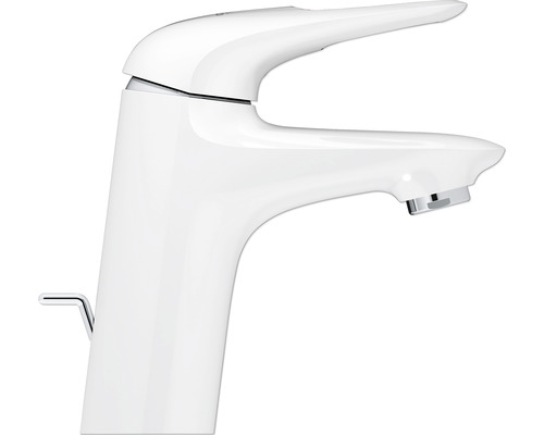 Umyvadlová baterie ve světlém provedení s ovládací pákou