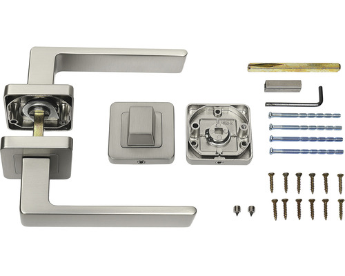 Souprava kovové kliky ke dveřím s příslušenstvím