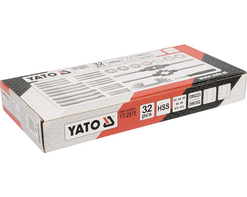 Sada závitníků a oček Yato, 32 dílná, HSS ocel v krabici