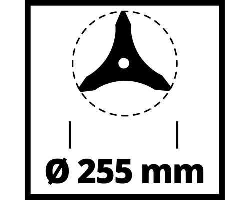 Symbol: Průměr žacího listu 255 mm