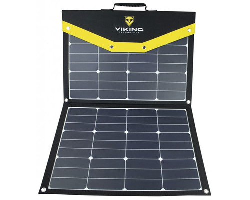 Rozložený přenosný solární modul se solárními panely