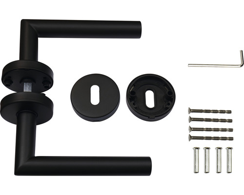 Sada kliky ke dveřím s rozetami a upevňovacím materiálem