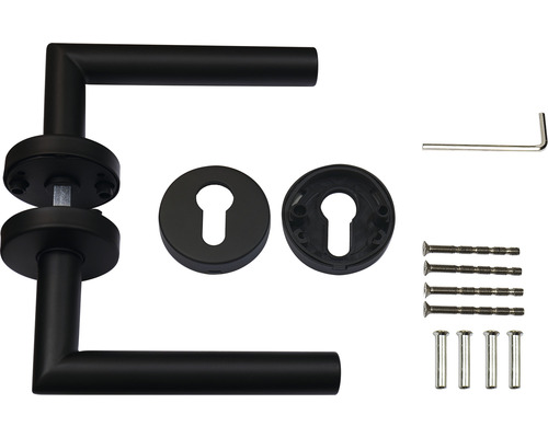 Sada kliky ke dveřím s rozetami a upevňovacím materiálem