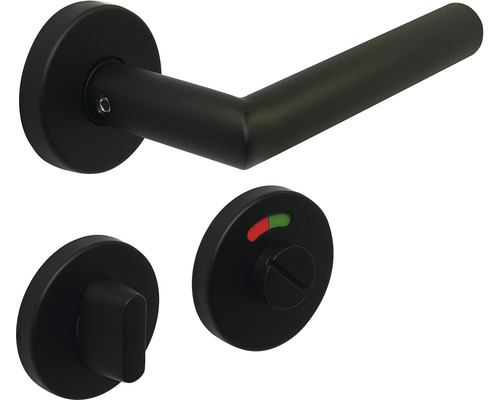 Černá dveřní souprava s otočným knoflíkem