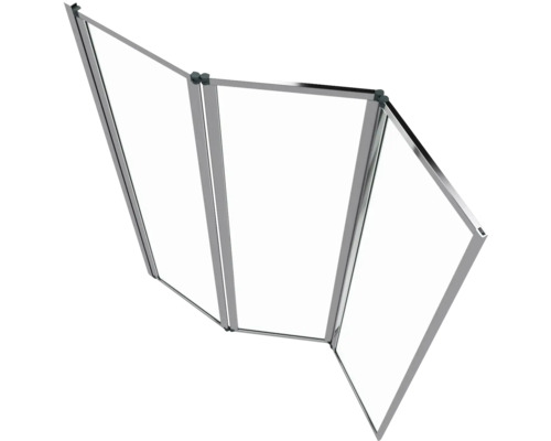 Třídílná sprchová zástěna s rámem do koupelny