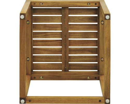 Spodní strana dřevěné židle s lamelovým roštem a šrouby