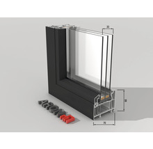 Plastové okno fixní zasklení ESG ARON Basic bílé/antracit 950 x 1600 mm (neotevíratelné)-thumb-1